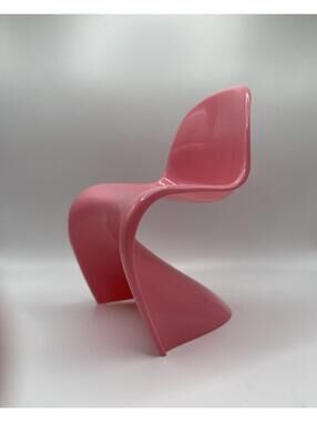 Miniature 1:6 Scale Miniature Panton Chair, Light Pink, Mid Century Modern Mini